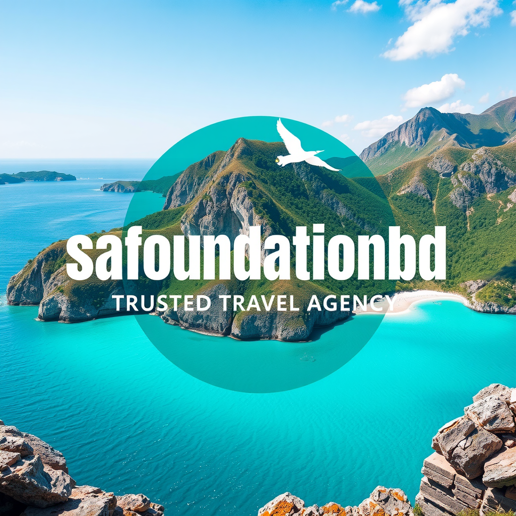 safoundationbd - Trusted Travel Agency for Unforgettable Adventures logo featuring turquoise and white colors with modern typography